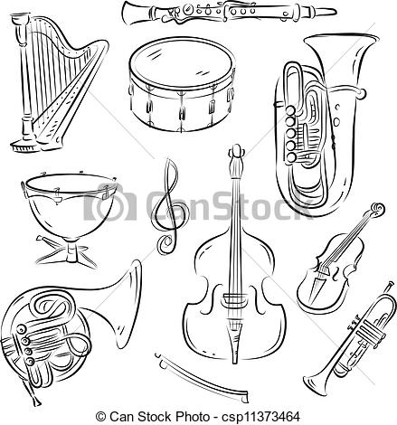 Vector   Symphony Orchestra Set   Stock Illustration Royalty Free