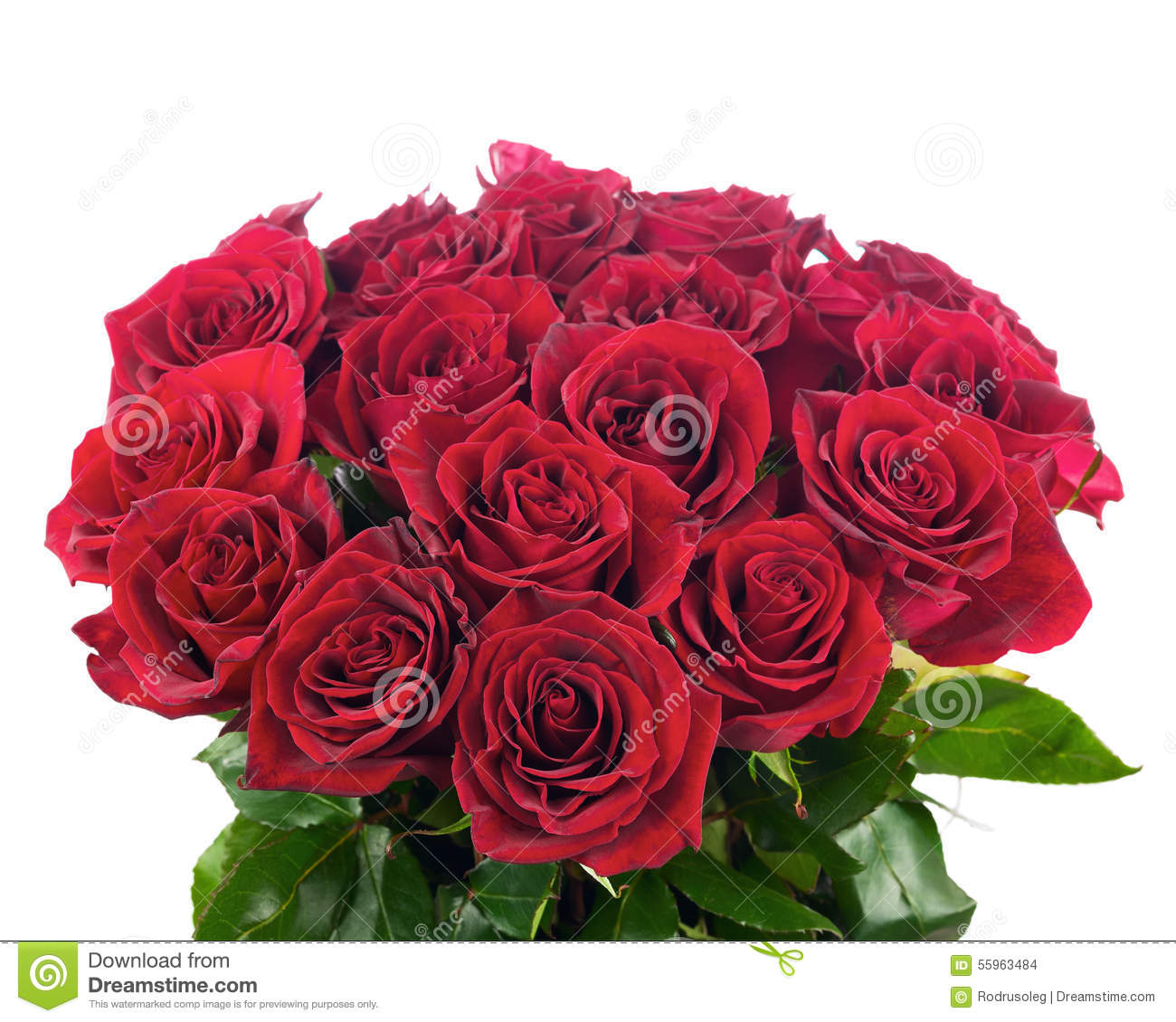Colorful Flower Bouquet From Red Roses  Closeup