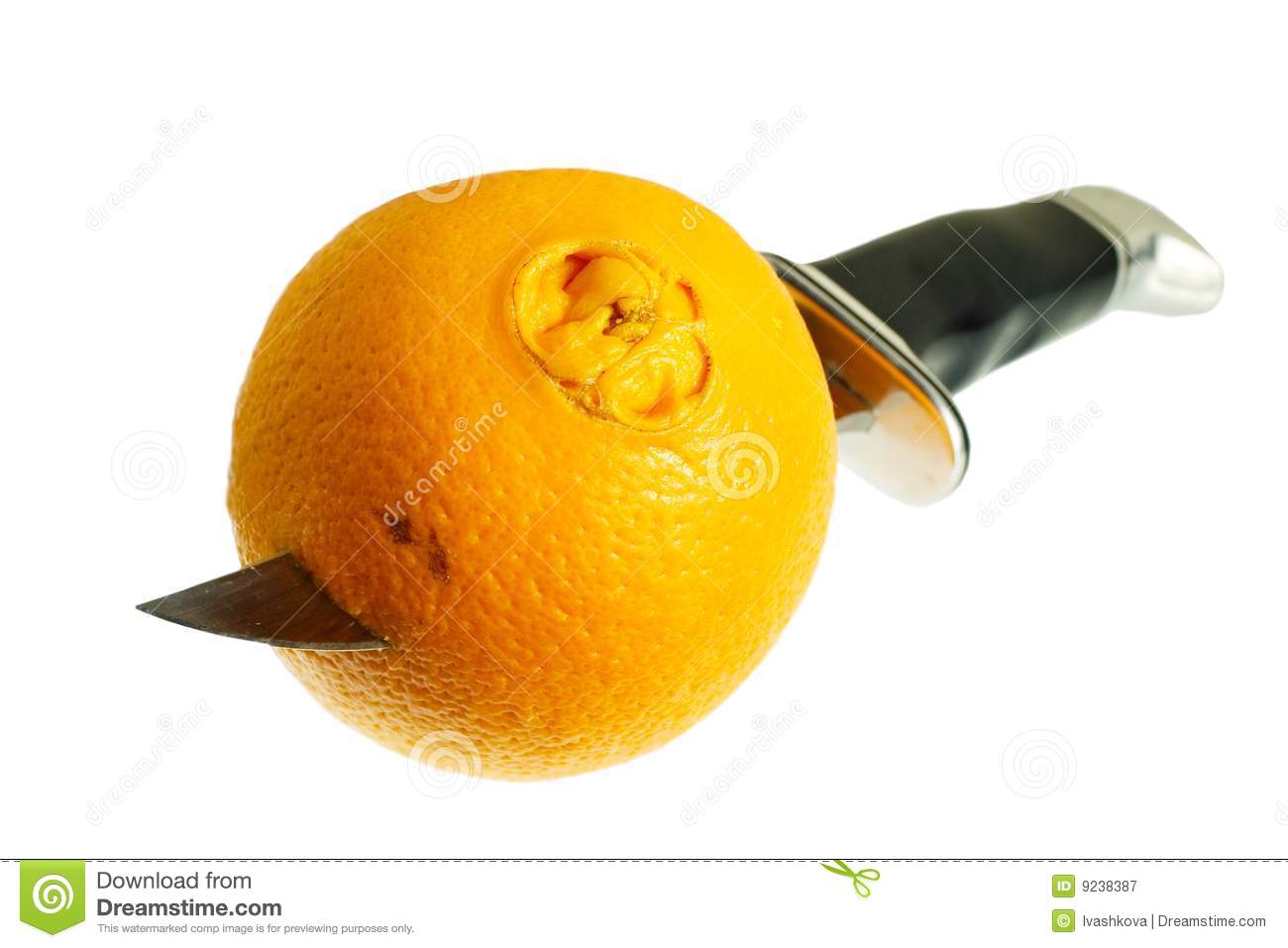 Knife And Orange Royalty Free Stock Photography   Image  9238387