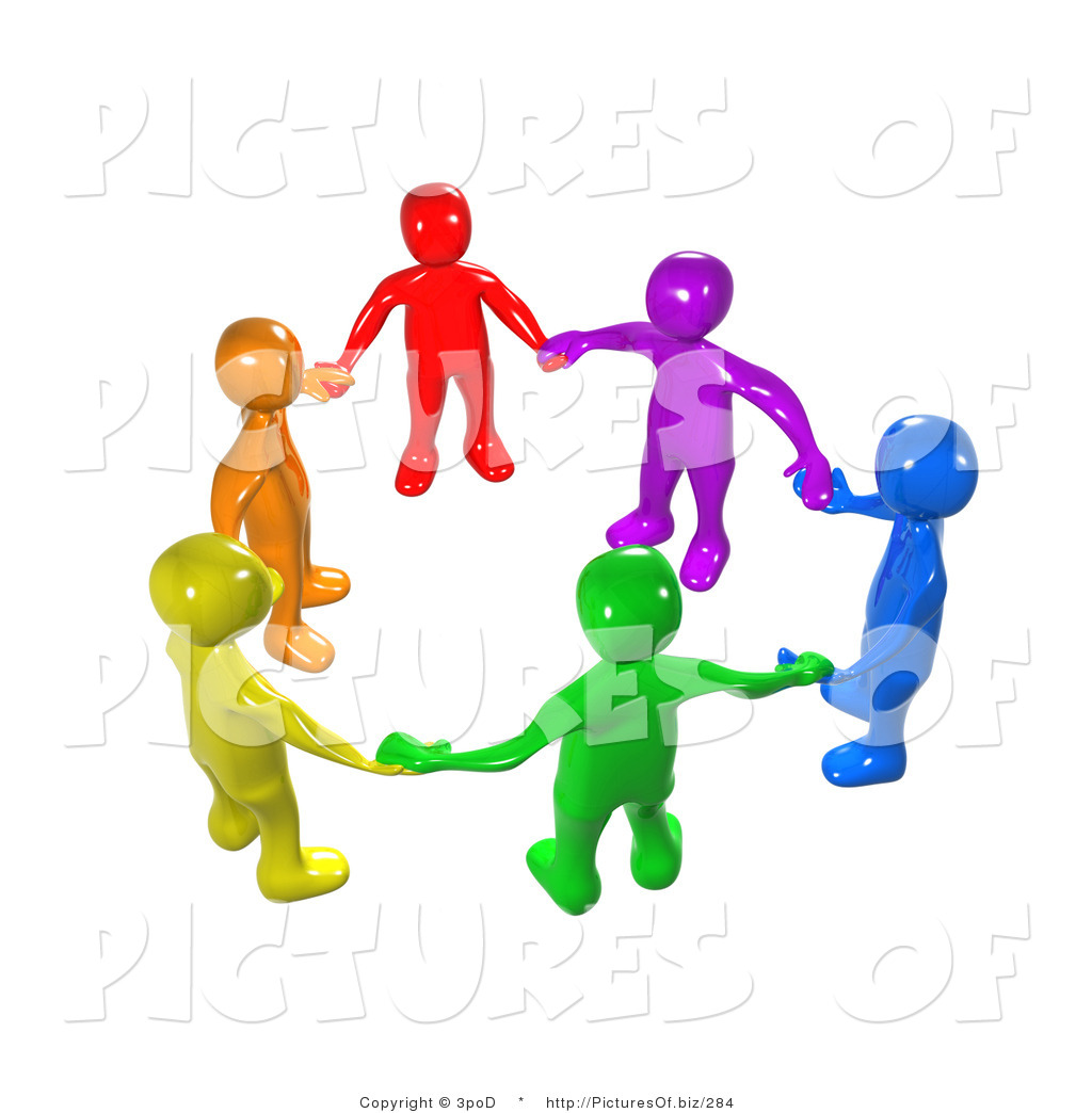 Union Of 3d Diverse People Holding Hands Clip Art 3pod