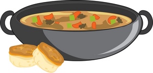 Beef Stew Clipart Image   Pot Of Beef Stew Simmering Along With Two