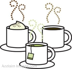 Of Hot Beverages Including Cappuccino Coffee And Tea  Clipart