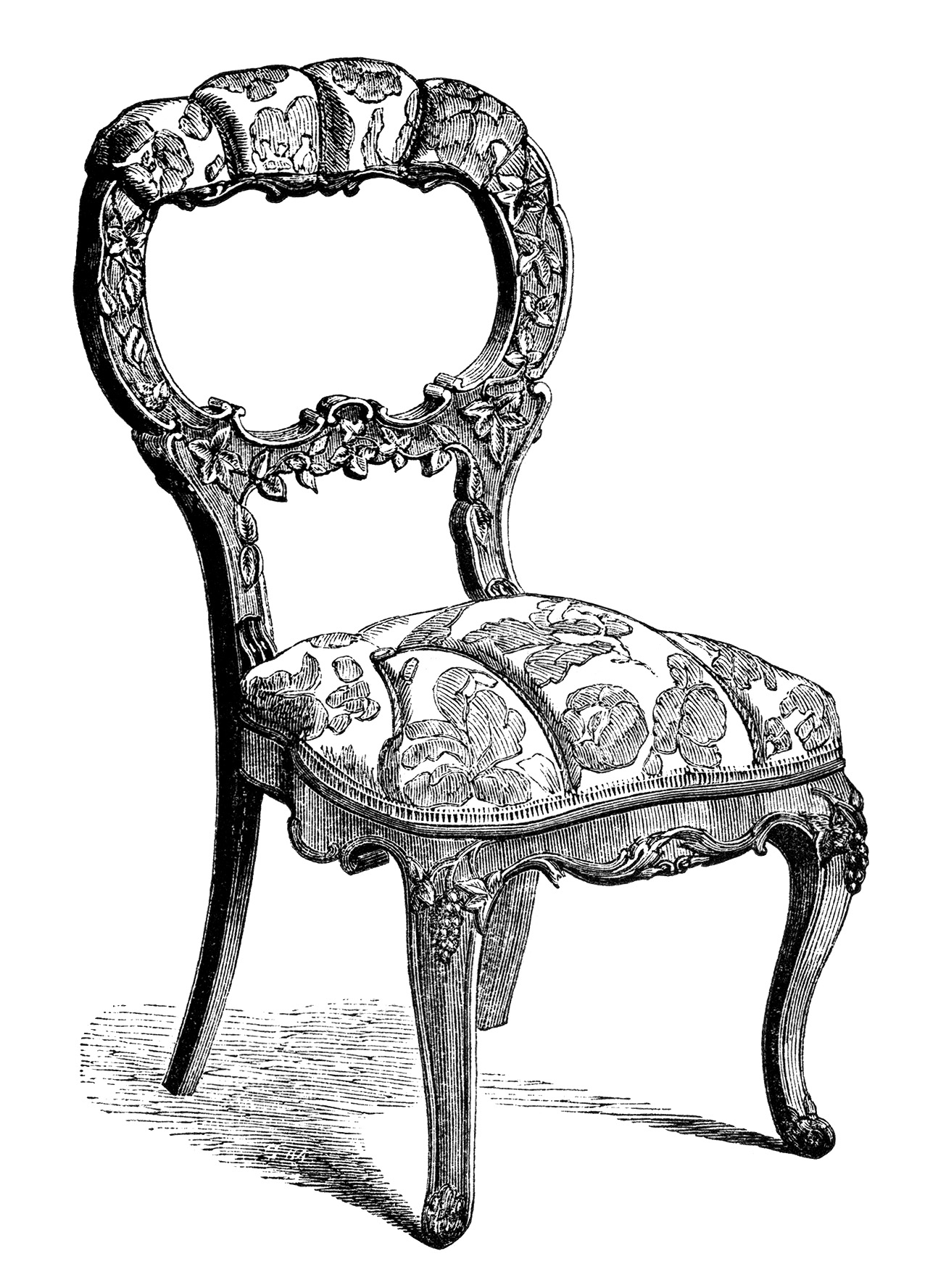 Vintage Chair Clip Art Black And White Clipart Antique Chair