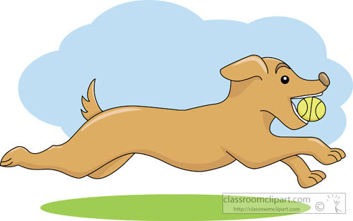 Dog Clipart   Dog With Ball In Mouth   Classroom Clipart