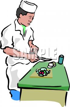 This Asian Chef Cutting Vegetables Clipart Image Can Be Licensed As