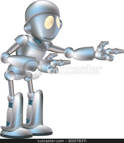 Cute Robot Illustration Stock Vector Clipart A Very Cute Robot