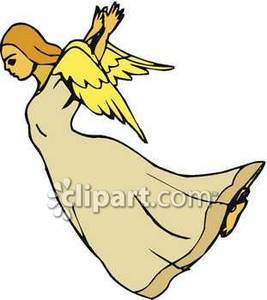 Flying Angel With Arms Up High   Royalty Free Clipart Picture