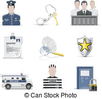 Vector Law And Order Icon Set P2   Set Of Juridical Related