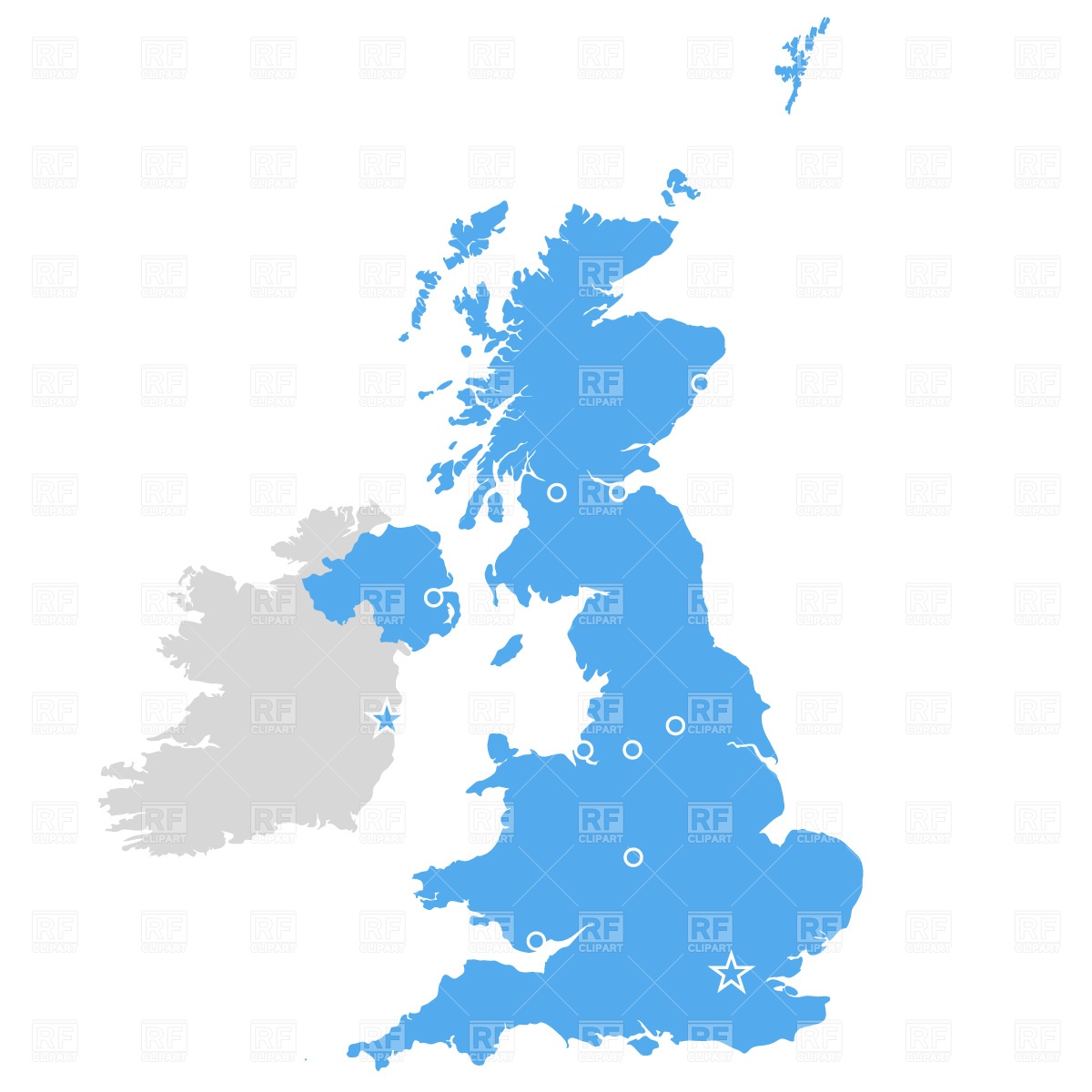United Kingdom Republic Of Ireland Map Download Royalty Free Vector