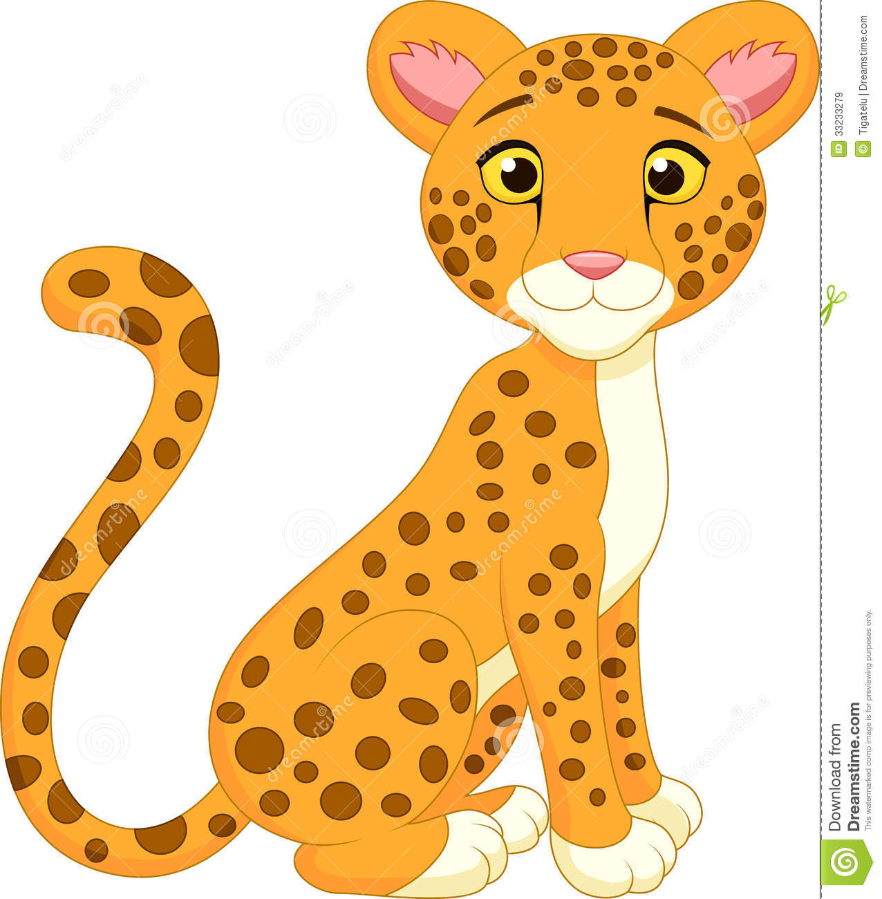 Cute Cheetah Cartoon Royalty Free Stock Images   Image  33233279