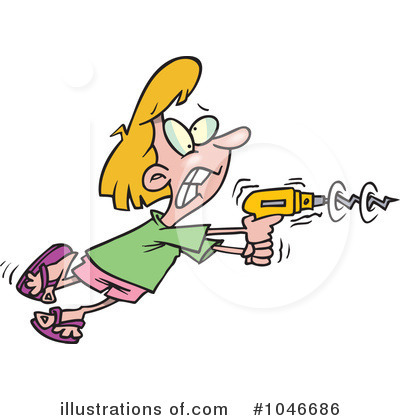 Power Drill Clipart  1046686 By Ron Leishman   Royalty Free  Rf  Stock