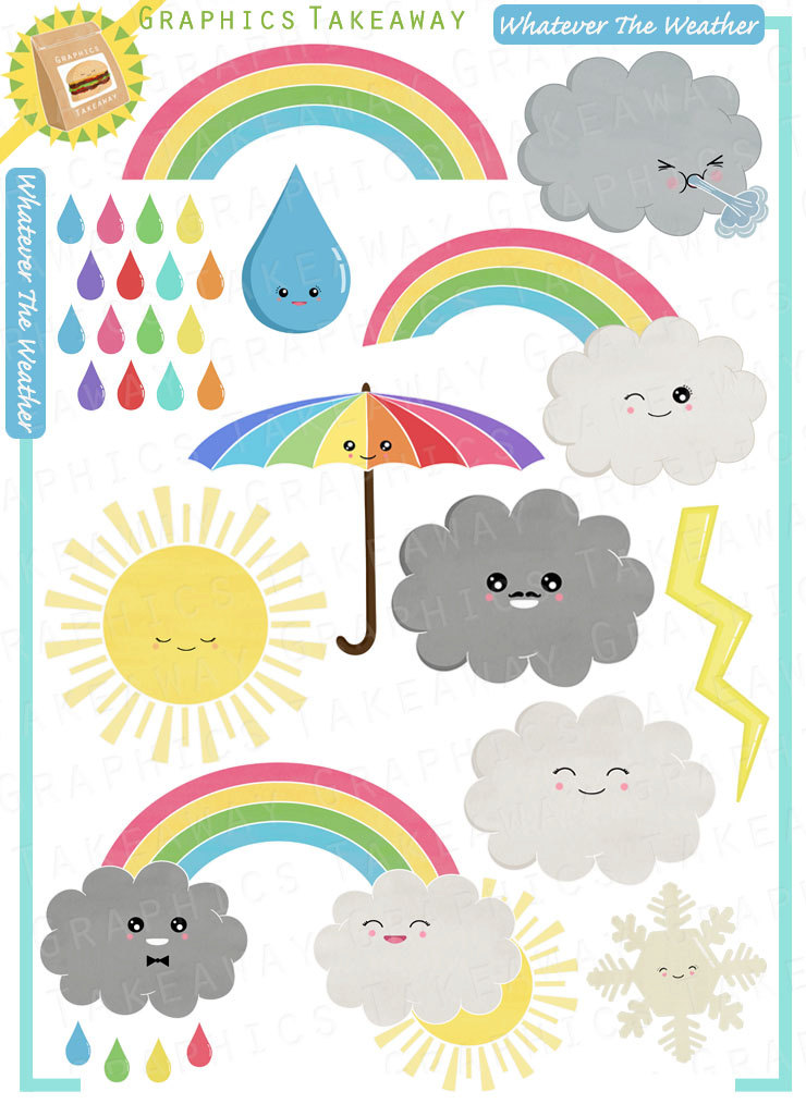 Whatever The Weather Clipart  Digital Collage By Graphicstakeaway