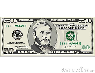 Illustration Of Fifty Dollar Bill Available In Vector Format Also