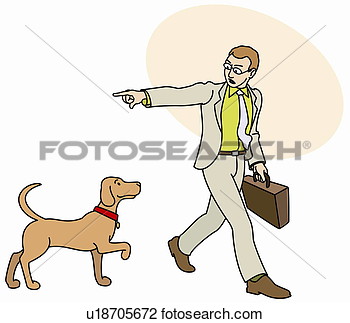 Man Off To Work Telling His Dog To Go Home U18705672   Search Clipart