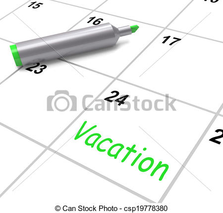 Stock Illustration Of Vacation Calendar Shows Day Off Work Or Holiday