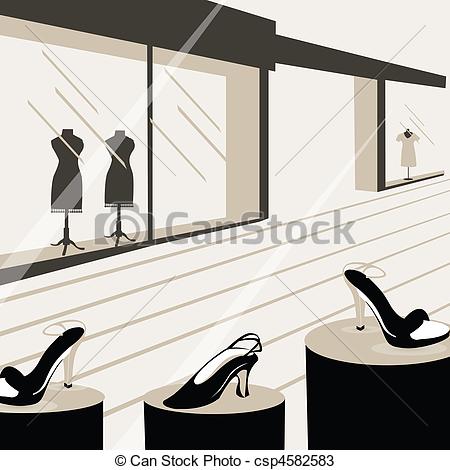 Drawings Of Window Display   Showroom Csp4582583   Search Clipart