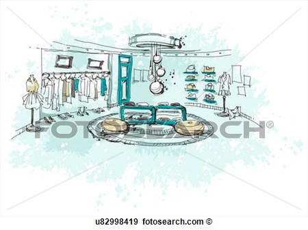 Illustration   Clothes Showroom  Fotosearch   Search Vector Clipart