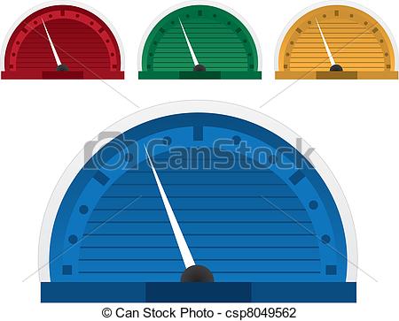 Speed Gauge   Speedometer In Four Colors Csp8049562   Search Clipart
