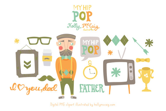 Father S Day Clipart   Fathers Day   Hipster Graphics   Hipster Father