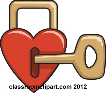Valentines Day   Heart With Lock Key 165   Classroom Clipart