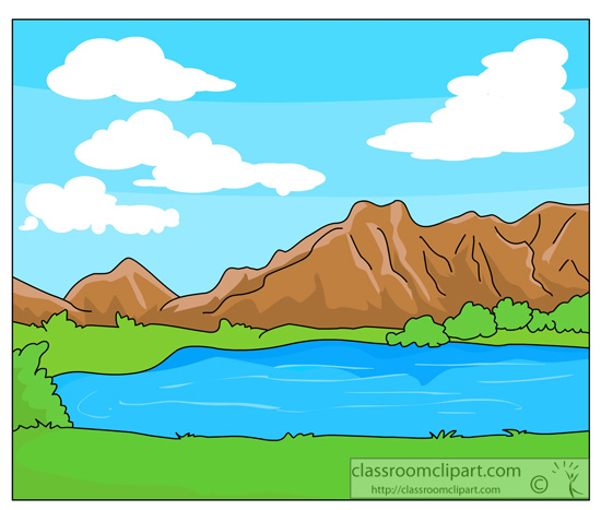 Geography   Lake With Mountains 1013   Classroom Clipart