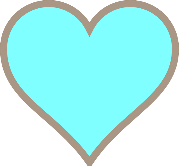 Line Turquoise And Brown Heart Clip Art At Clker Com   Vector Clip Art