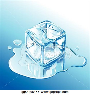 Ice Cubes Clipart Melting Blue Ice Cube