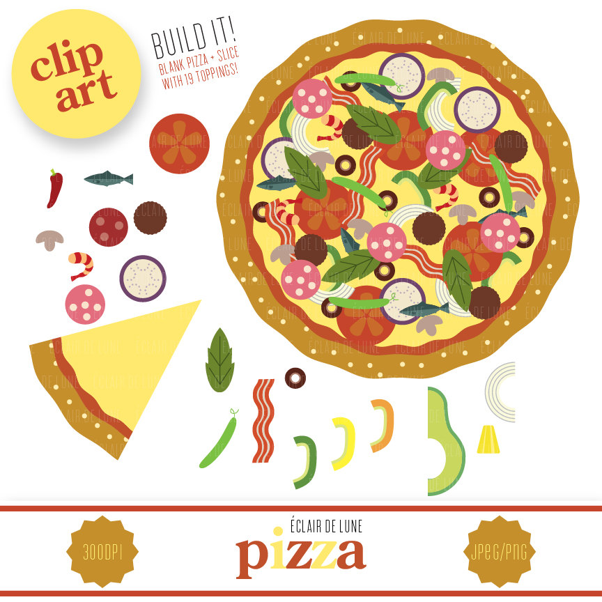 Pizza Clip Art Food Clipart By Eclairdelune1 On Etsy