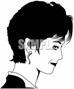Female Model With A Short Hair Style   Royalty Free Clipart Picture