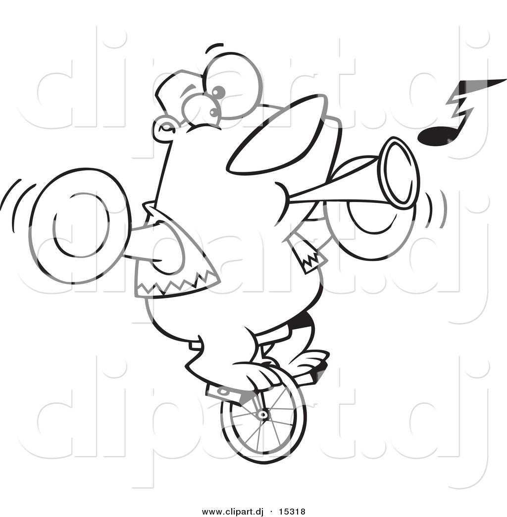 Larger Preview  Vector Clipart Of A Cartoon Bear Playing Music And