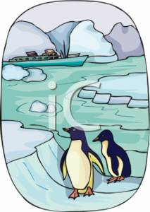 Clipart Illustration Of Penguins In Antarctica
