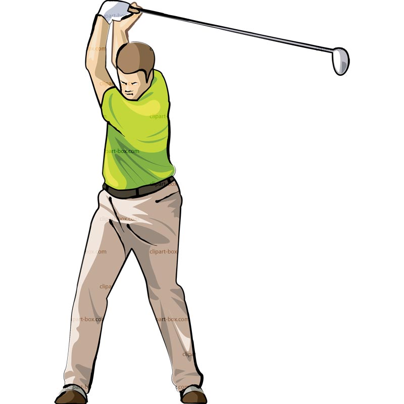Clipart Golf Player Swing 4   Royalty Free Vector Design
