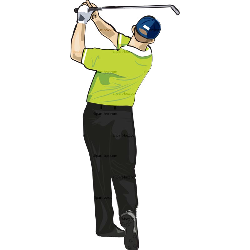 Clipart Golf Player Swing   Royalty Free Vector Design