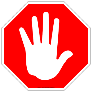 Stop Hand Symbol Sign Tre 13579 No Soliciting   Trespass