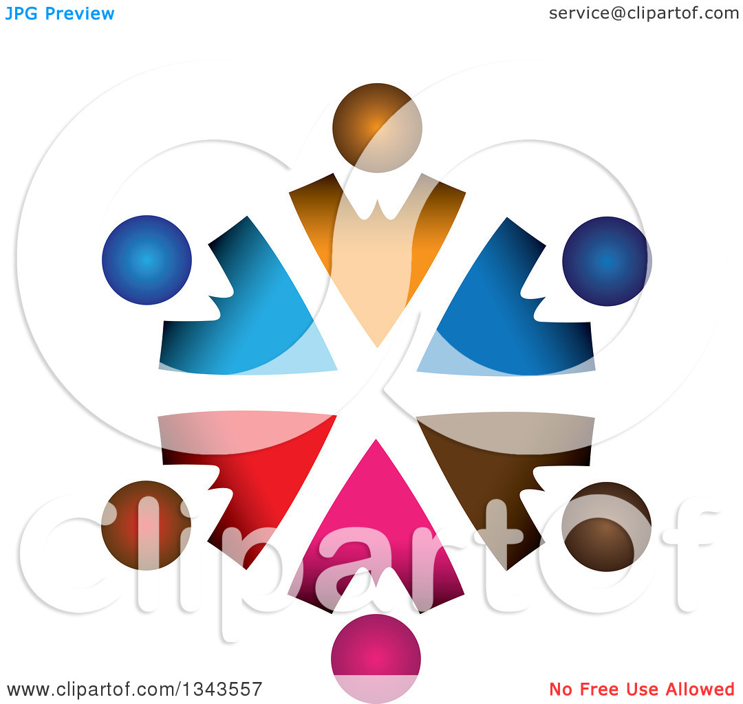Clipart Of A Teamwork Unity Circle Of Colorful People 2   Royalty Free