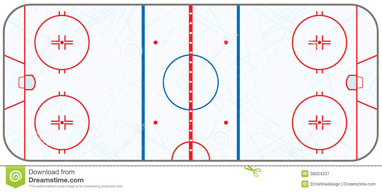 Realistic Ice Hockey Rink With Hatched Skate Marks  Eps 10  File