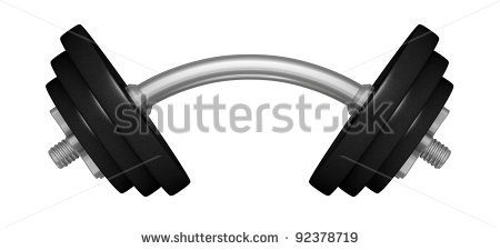 Bent Barbell Logo One Dumbbell With Bent Handle