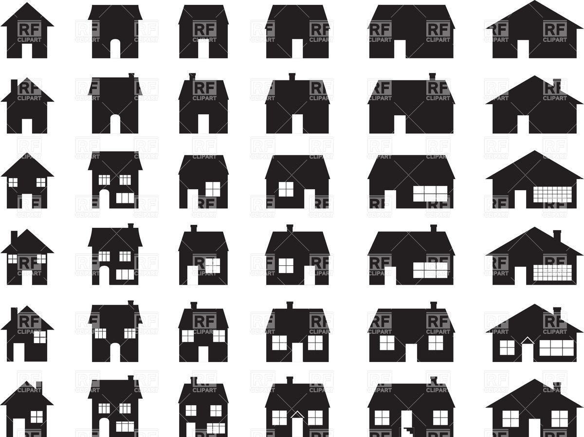 Silhouette Of Suburban Building Download Royalty Free Vector Clipart