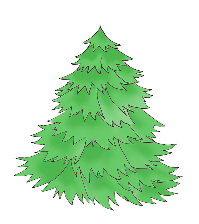 Christmas Tree Clip Art Natural Tree Without Decorations Jpg