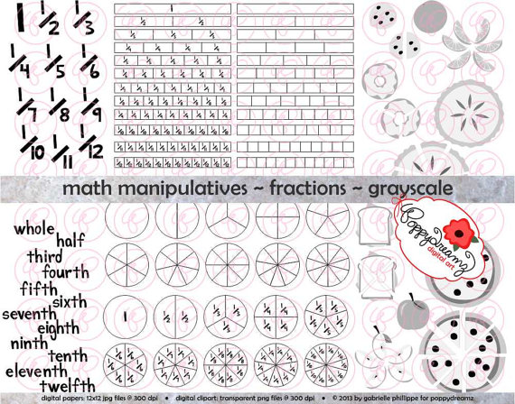School Teacher Clip Art Numbers Math Fraction Bars Circles And Food