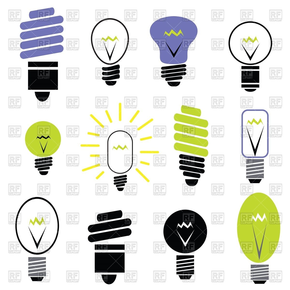 Energy Saving And Filament Light Bulbs Icons 39586 Icons And Emblems