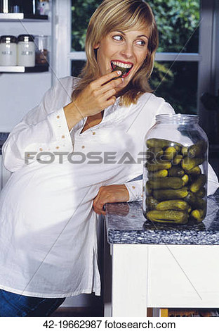 Picture Of Pregnant Woman Eating Pickles 42 19662987   Search Stock
