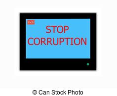 Slogan Stop Corruption On Television Screen Clip Art