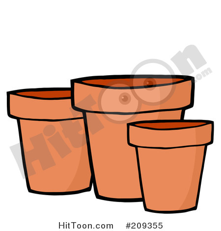 Pots Clipart  209355  Three Terra Cotta Pots By Hit Toon