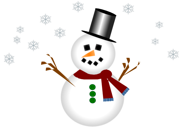 Snowman With Carrot Nose And Hat Clip Art At Clker Com   Vector Clip