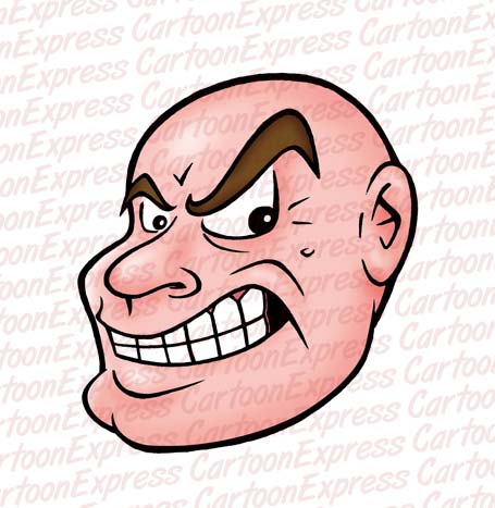 Cartoon Vector Illustration Of A Mean Guy