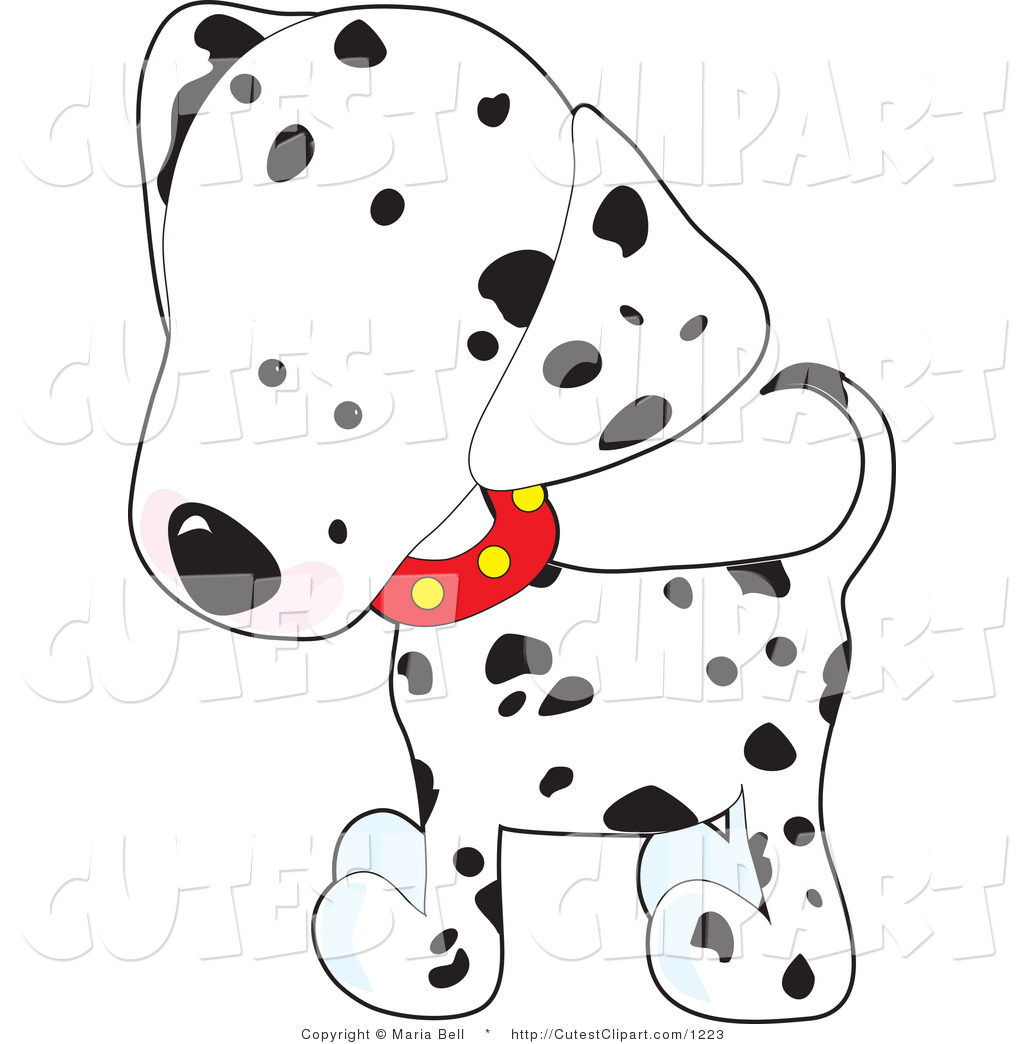 Vector Clip Art Of A Cute White And Black Spotted Dalmation Puppy Dog