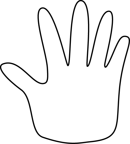 Hand Outline Clip Art Image   Black And White Outline Of A Hand  This