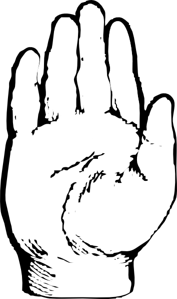 Outline Of An Hand Clip Art At Clker Com   Vector Clip Art Online