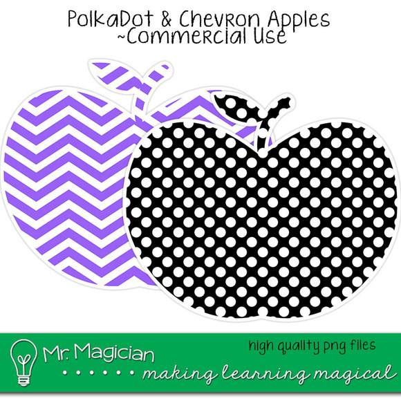 Polka Dot And Chevron Apples   Illustrations   1